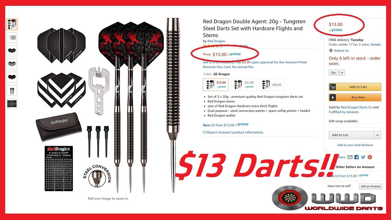 $13usd Red Dragon Darts From Amazon USA