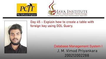 Database Management Systems I - Question set 45 | 1st Year | J.M.Vimod Priyankara | Java Institute