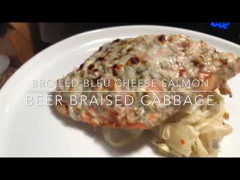 Bleu Cheese Salmon & Beer Braised Cabbage