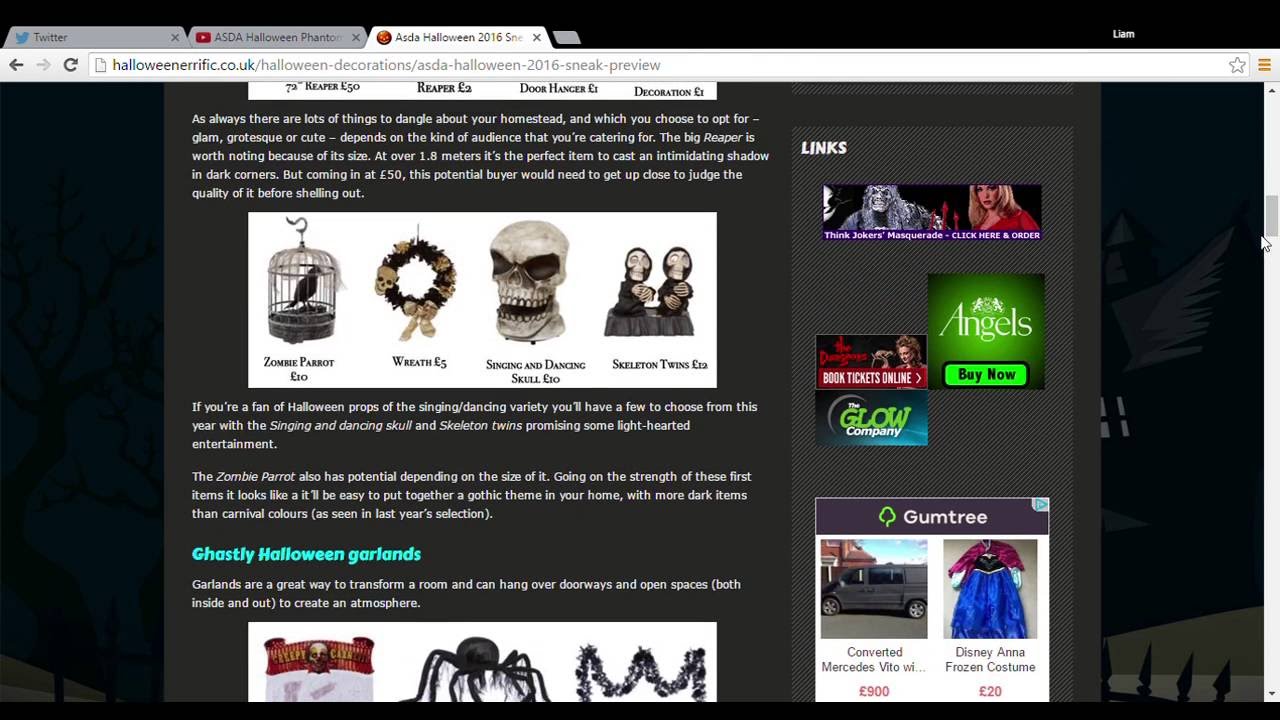 Talking About ASDA Halloween 2016 Props Ft. Horror Haunt YouTube