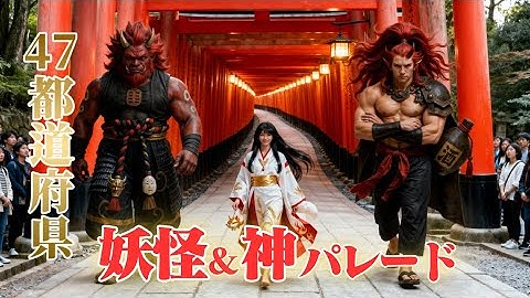 【AI超大作】47都道府県の神々と妖怪が集結！日本全国・神社パレード完全版