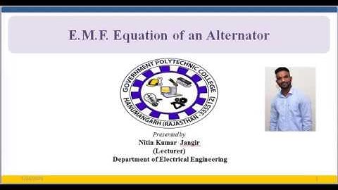 1 EE 306 1.1 Emf equation of an alternator By Nitin Kumar Jangir