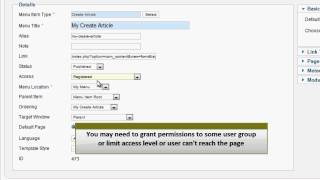 Joomla 2.5 - Create New Menu and Article