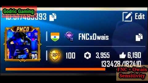 #FNC × Owais Sensitivity #PubgMobile