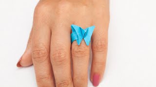 Как сделать из бумаги оригами кольцо с бабочкой | Paper ring