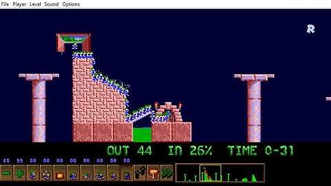 Lemmini - Lemmings Custom Level - Busy For A Minute