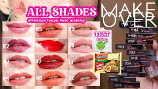 LENGKAP SEMUA 12 warna make over glazed-lock lip pigment-swatches tanpa base makeup part 3