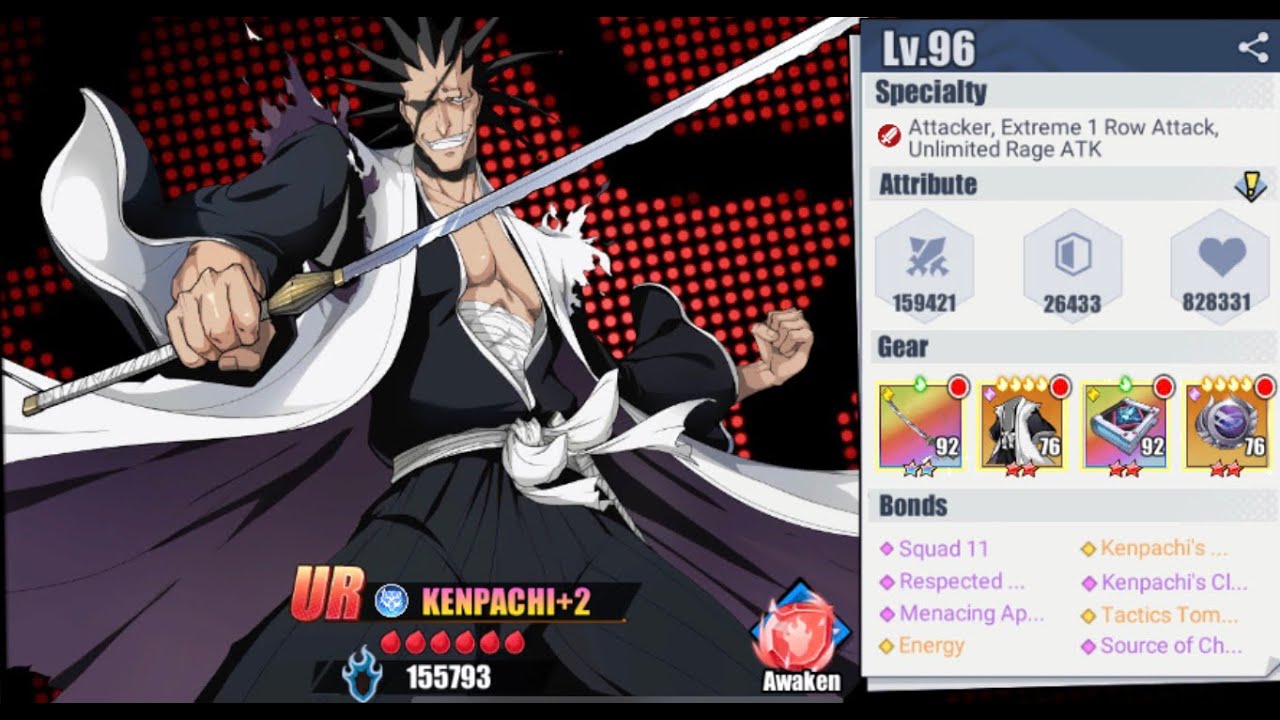 Fully awakened 6/6 Kenpachi (Bleach Immortal Soul/Eternal Soul) 死神：羁绊之刃 满觉醒剑八 PEACE YouTube