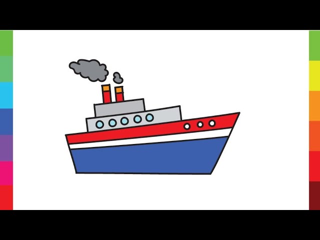 Premium Vector | Ocean ship on the sea suitable for children's coloring  page vector illustration