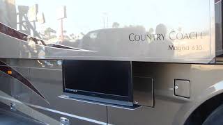 Hideaway motorized TV installed in the slideout of a custom RV by RV Decor