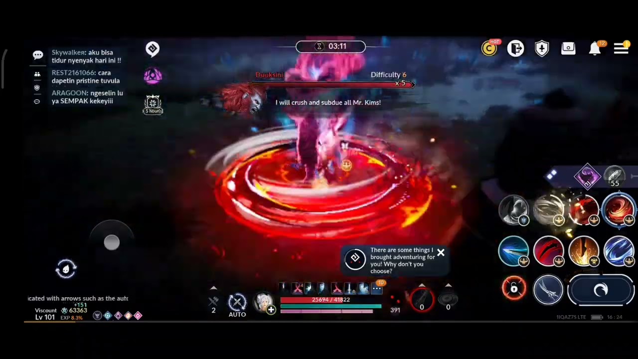 Black desert mobile Crimson Lily calamity 6, no potion (Duoksini)