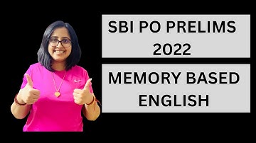 SBI PO Prelims 2022 Memory Based Questions| English| Aspiring Banker Anwesha