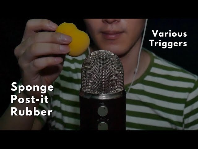 ASMR Sponge, Post-it, Rubber (No Talking)