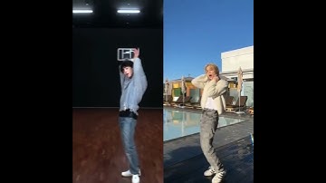 BTS Jimin and SKZ Felix "Like Crazy" TikTok Challenge Side by Side