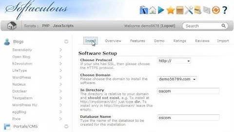 How to install osCommerce from Softaculous