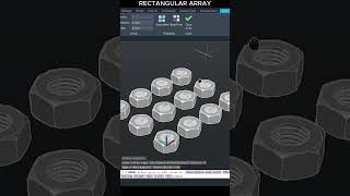 Rectangular Array | AutoCAD 3D #shorts #trending #tutorial #design #creative #autocad #3dmodeling
