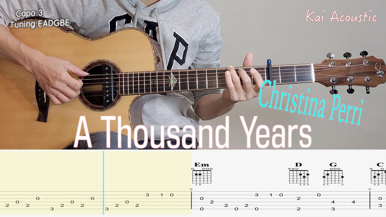 A Thousand Years(Christina Perri) Fingerstyle Guitar Tutorial TAB