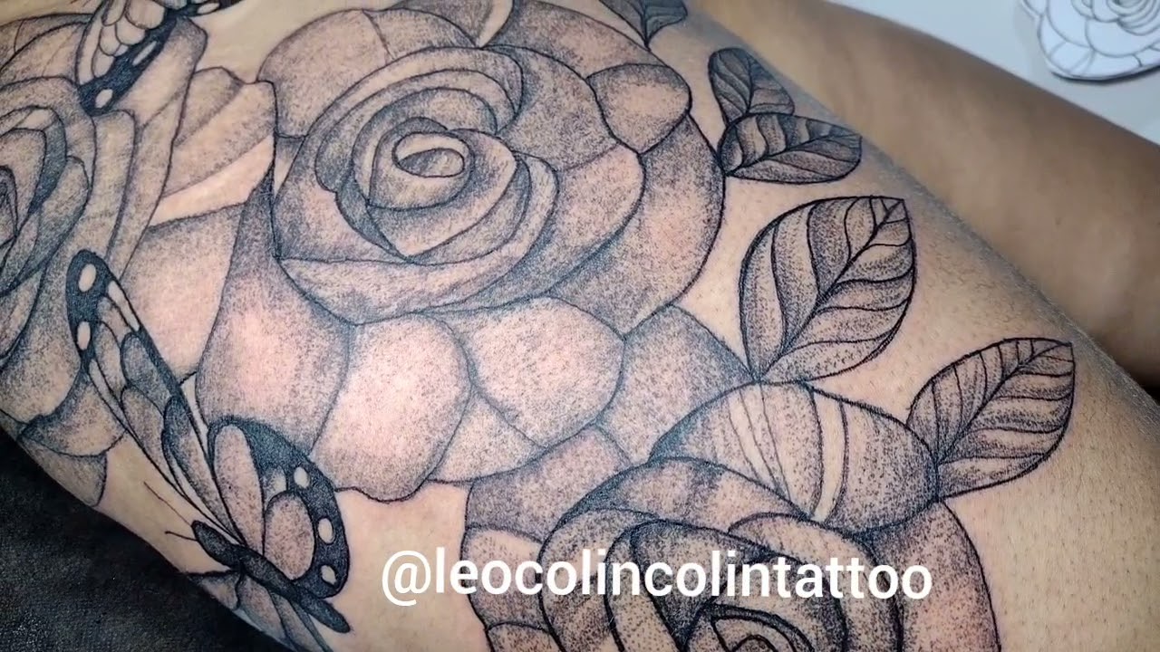 tatuagem Feminina tattoo floral tatuagem de borboleta