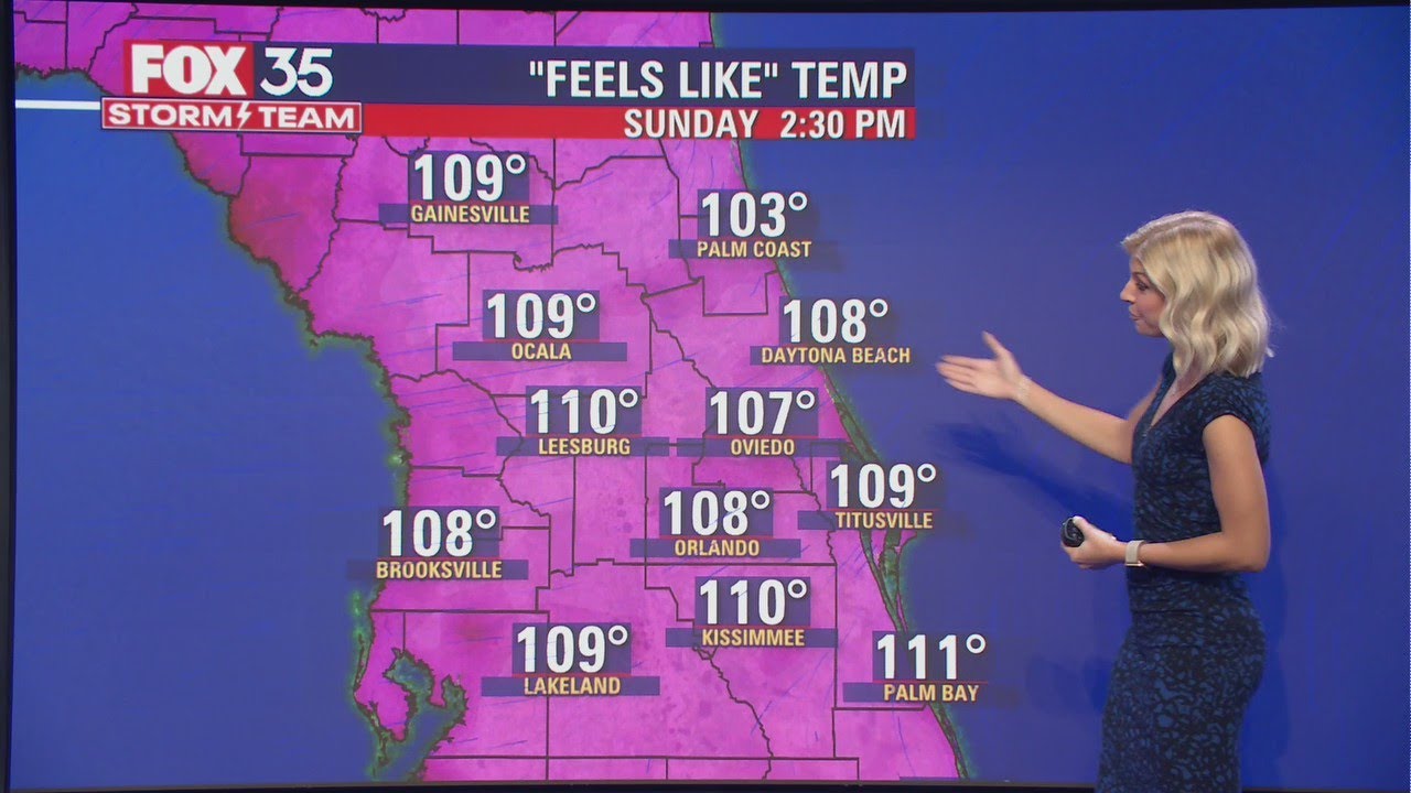 Central Florida heat index could hit 110 degrees as afternoon storms ...