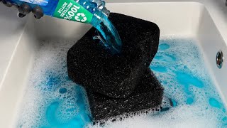 ASMR | Ajax Full Bottles 💙 | Satisfying Sudsy Sponge Squeezes and Rinse 