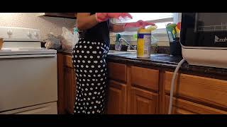 MORNING KITCHEN CLEANING| TIDY Up| UNPACKING GROCERIES|| ASMR| WIPING DOWN|