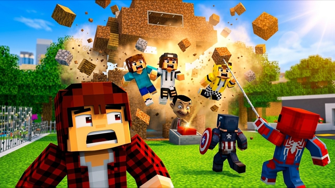 ماين كرافت لكن نقذت عبوسي وكعبول وجيجي انا وسبايدرمان من البيت الغامض 😨😱 #فلم_ماين_كرافت