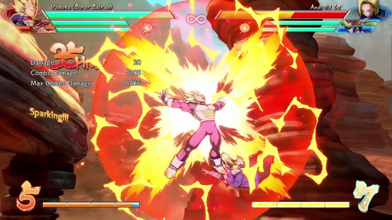 Dragon ball FighterZ - Vegeta Combo Damage 6528