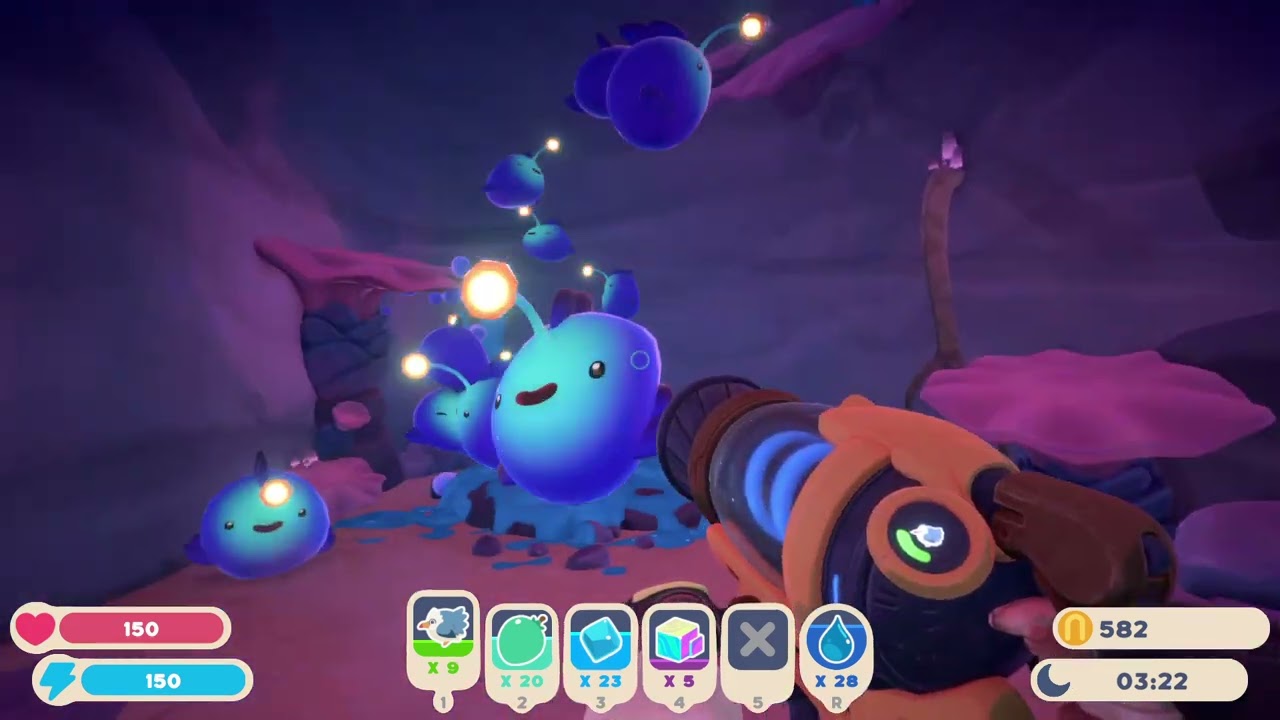 Feeding an Angler Slime Gordo in Slime Rancher 2