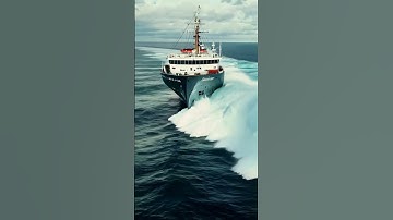 Can This Ship Regain Control After a Massive Wave Hits? #tidalwave  #dangerouswaves #roughseas