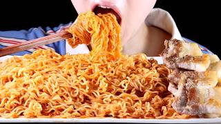 ASMR Spicy and Tangy Cold Noodles (Bibimmyeon) and Pork Belly (Samgyeopsal) Eating Sounds No Talking