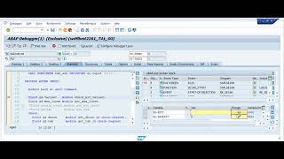 Data base table update in debugging mode