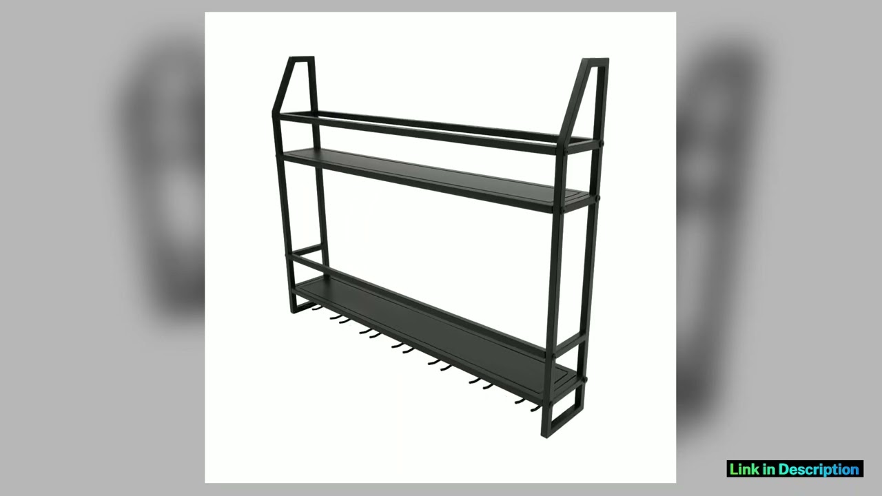 Wine Rack Racks Wall Mounted Glass Holder Shelf Organizer Shelves Storage 7 Glasses Hook Hanging