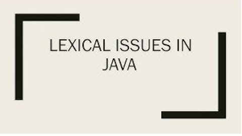 Lexical issues during compilation of Java programming|BCS306S|Java Programming|VTU|BGSCET