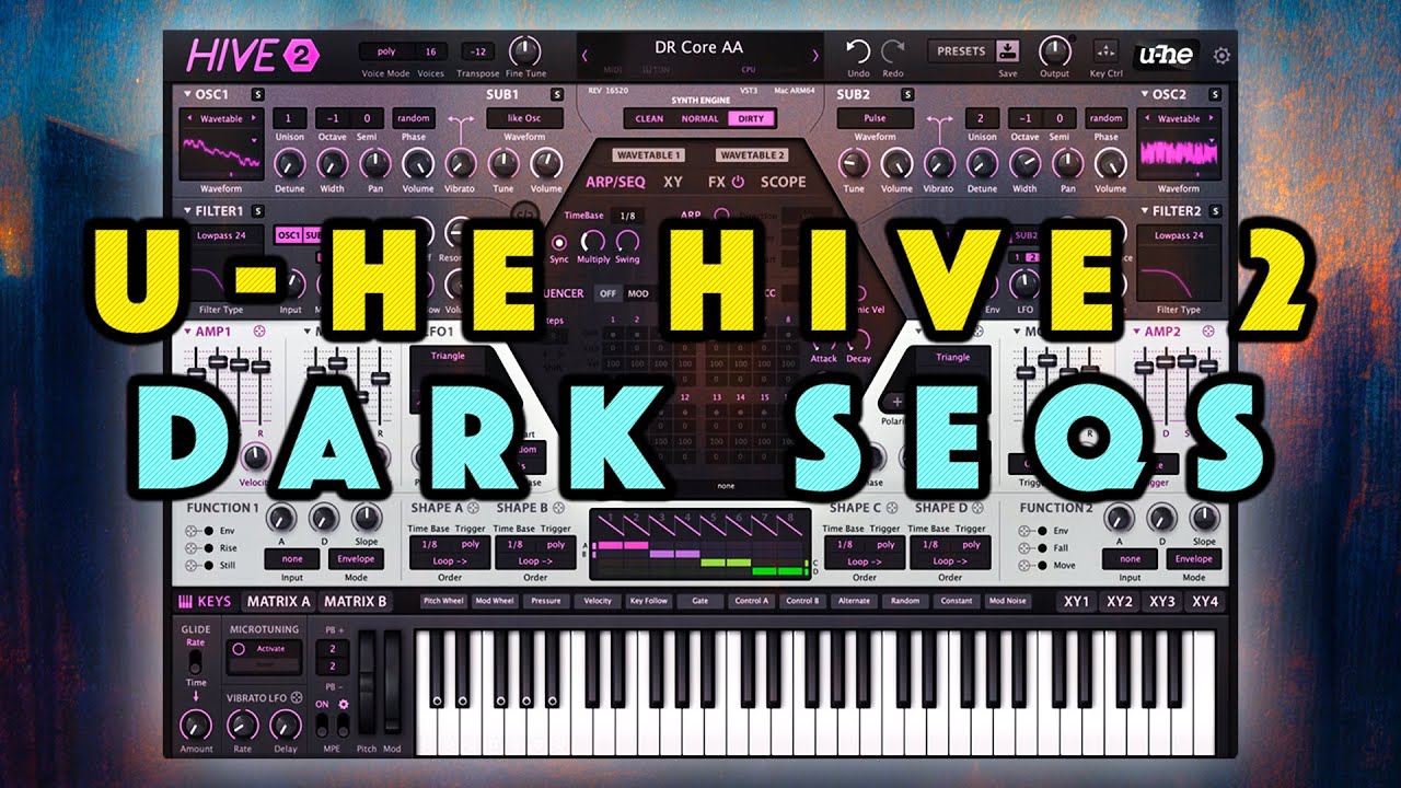 U-He Hive: 25 бесплатных пресетов + паттерны. Мрачная атмосферная демоверсия.