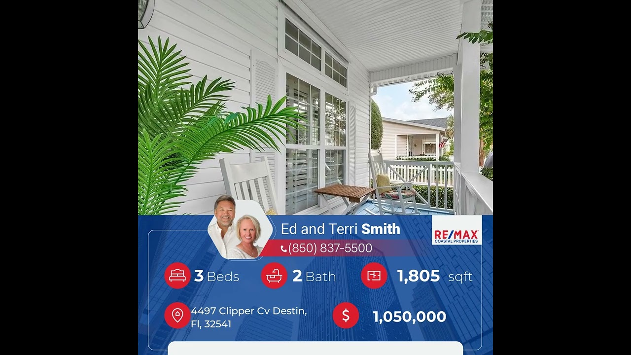 Check out my listing
Address: 4497 Clipper Cv Destin, Fl, 32541