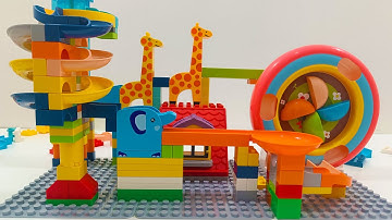 Satisfying Marble Run Coaster | ASMR | Building Blocks | Lego Duplo | 4 Combo Relaxing | 12 Mins