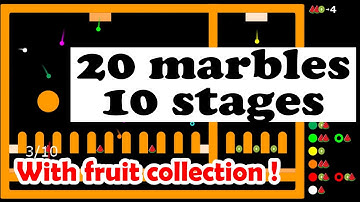 Crazy marble race in Algodoo - Marble run with fruit token collection