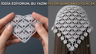 BU BANDANA FAVORİ MODELİN OLACAK/ ADIM ADIM DETAYLI ANLATIM. 😍🧶 #bandana #hairband