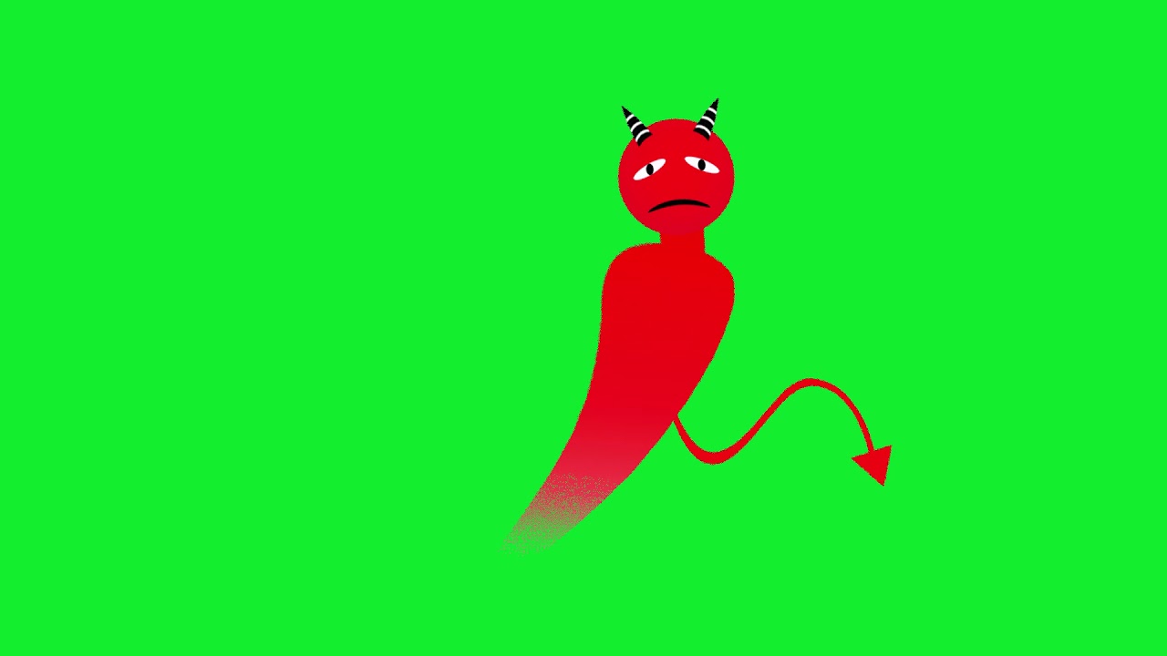 `Devil whisper green screen effect(whisper, temptation, shaking)