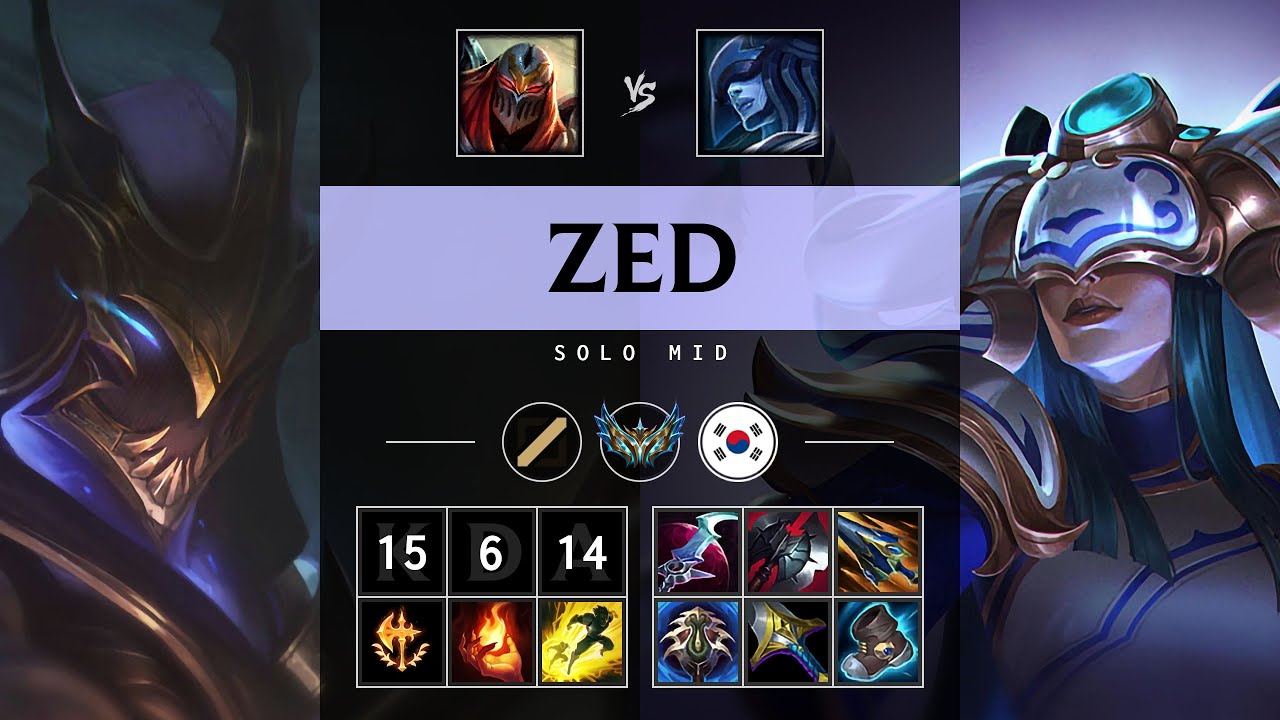 Zed Mid vs Lissandra: Dominating - KR Challenger Patch 14.21