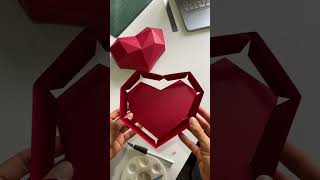Cómo hacer una caja de corazón en #papercraft ❤️ Plantilla PDF fácil de armar #manualidades #giftbox
