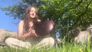 Tongue drum playing birds chirping peaceful music 
