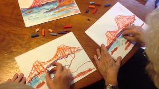 How to Draw the Golden Gate Bridge with Chalk Pastels screenshot 5