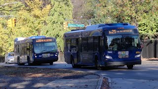 NYCT Bus: 2018 New Flyer XD40 #7502 on the Bx25 / 2019 Novabus LFS #8627 on the Bx26