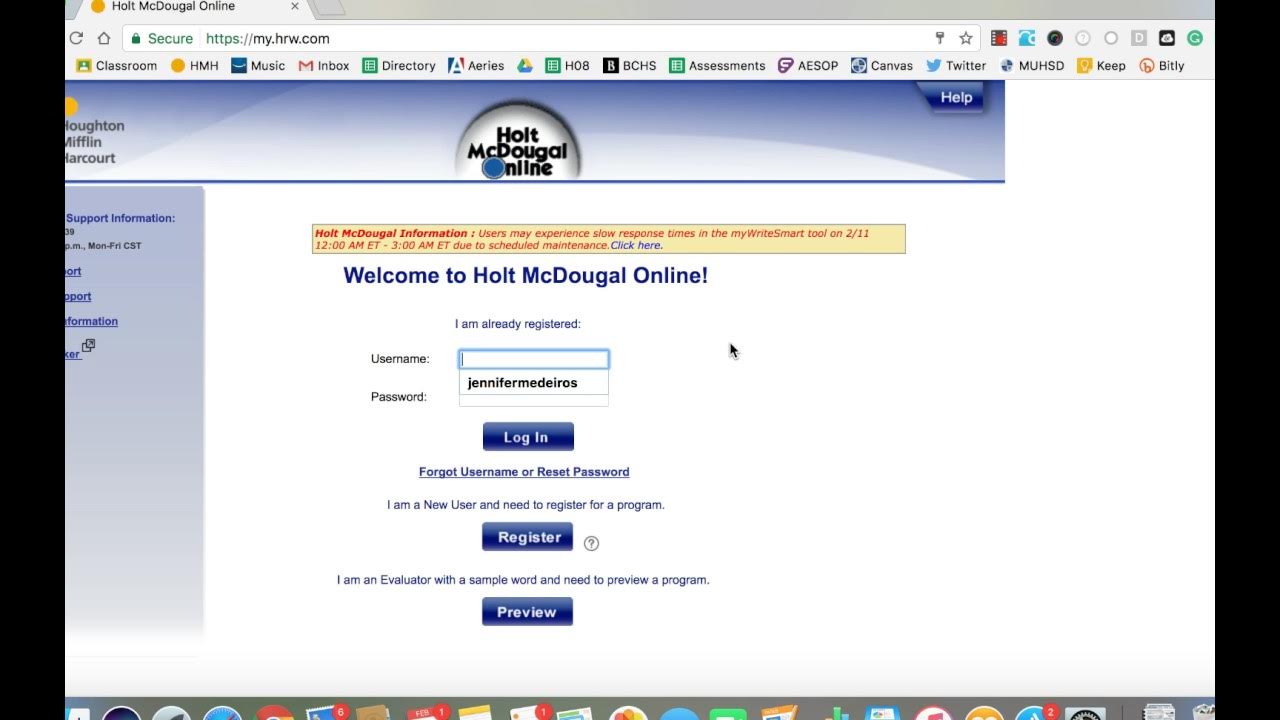 Student login for HMH YouTube