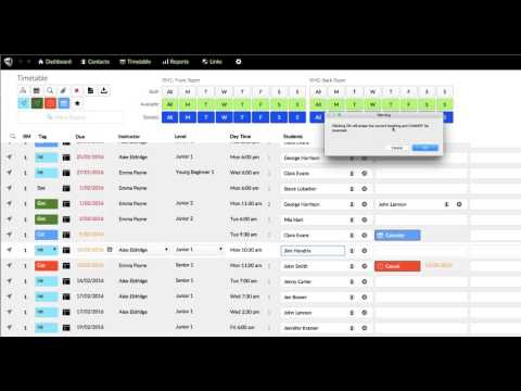 G4 Student Management Application.  Timetable View