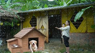 Alleenstaande moeder Ly Tieu Ly bouwt een huis voor haar hond tijdens tyfoon Matmo