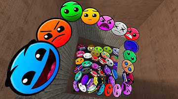 Geometry Dash and Lobotomy Dash Nextbots Chase me in Maze Gmod