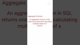 Aggregate Function in SQL | Subash K