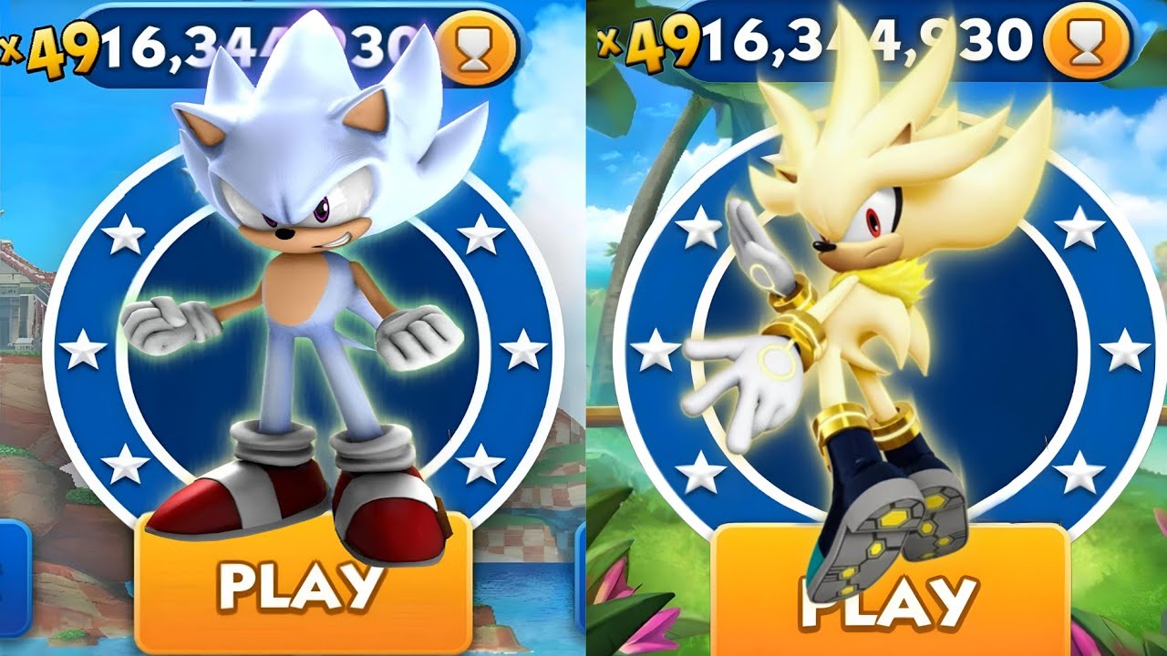 Sonic Dash - Animation Hyper Sonic VS Super Silver Sonic _ Movie Sonic ...